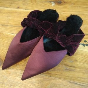 Zara velvet and satin mules size 38